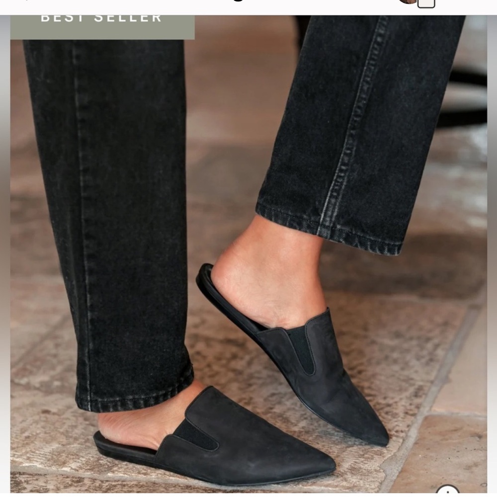 Jenni Kayne Oiled Leather Mule Black Size 41 Made in Italy
